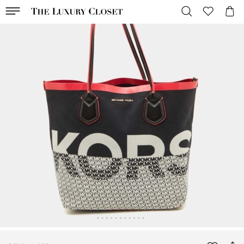 Michael Kors Black and Red Logo Tote